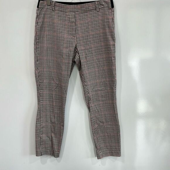 H&M brown & red checkered pull on ankle pants US 8 - Picture 1 of 7